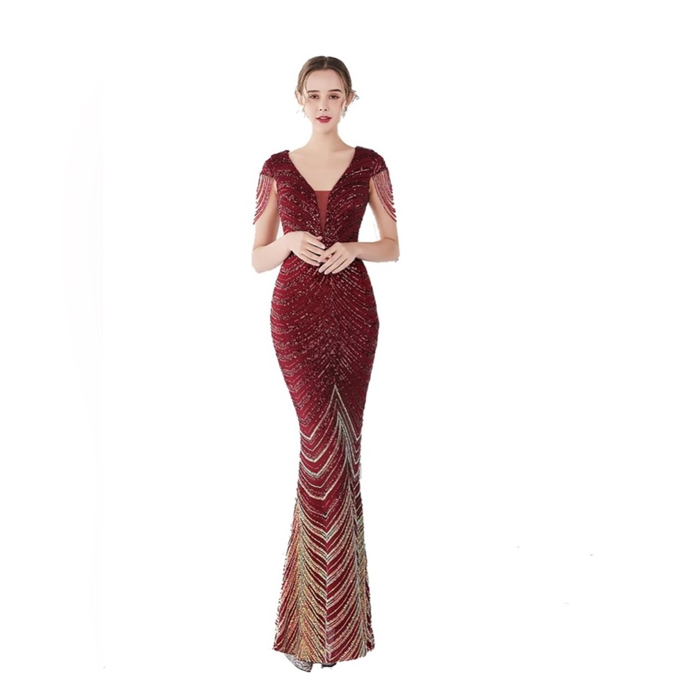 New Red Sequin Formal Evening/Prom Gown